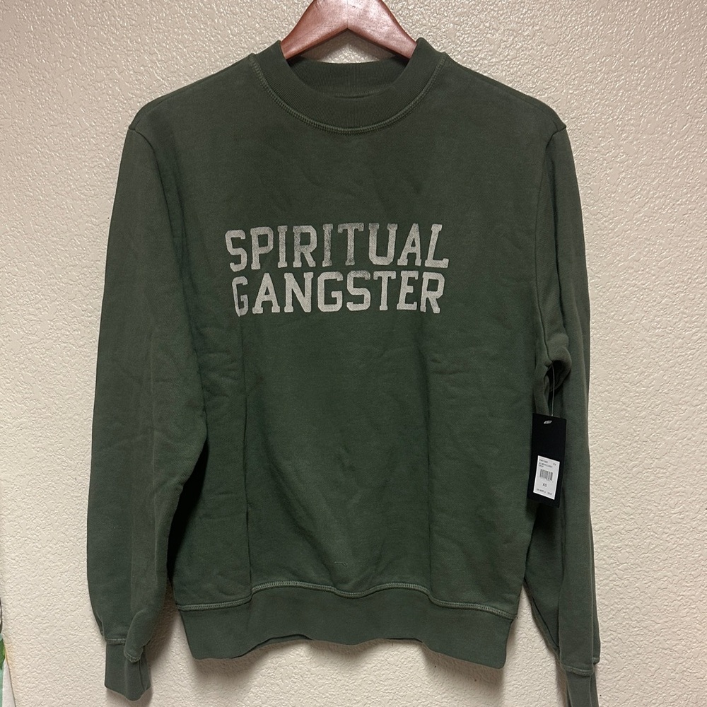 NWT Spiritual Gangster Olive Crewneck Sweater in Size XS